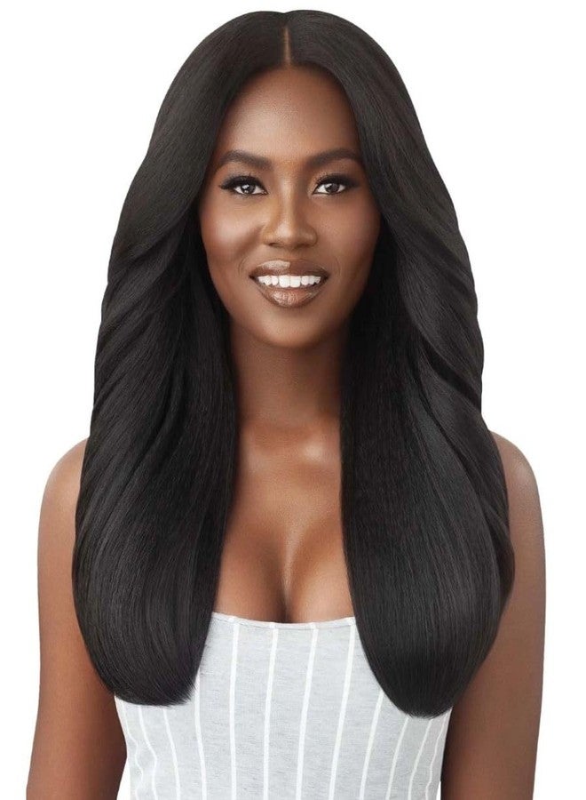 Outre Big Beautiful Human Hair Blend U Part Cap Leave Out Wig DOMINICAN BLOWOUT 22" (NBLK) - Image 1